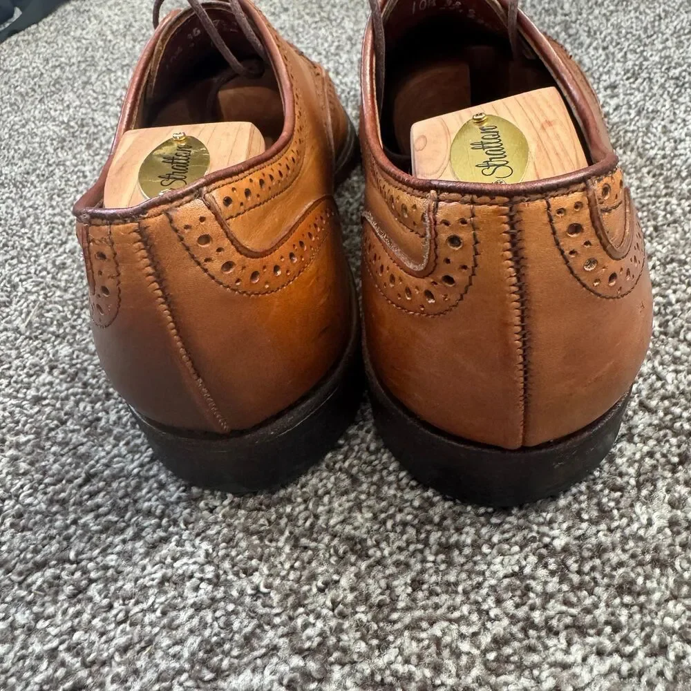 Allen Edmonds Madison Park 9728 Walnut Wingtip Derby Shoes 10.5 3E EEE Wide USA